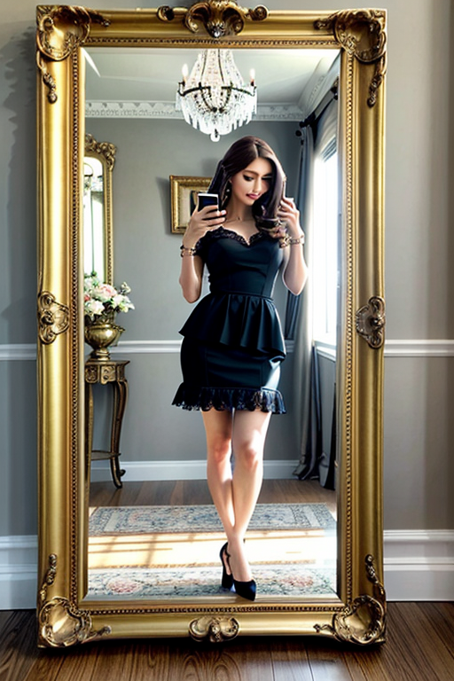 mirror photo poses girl